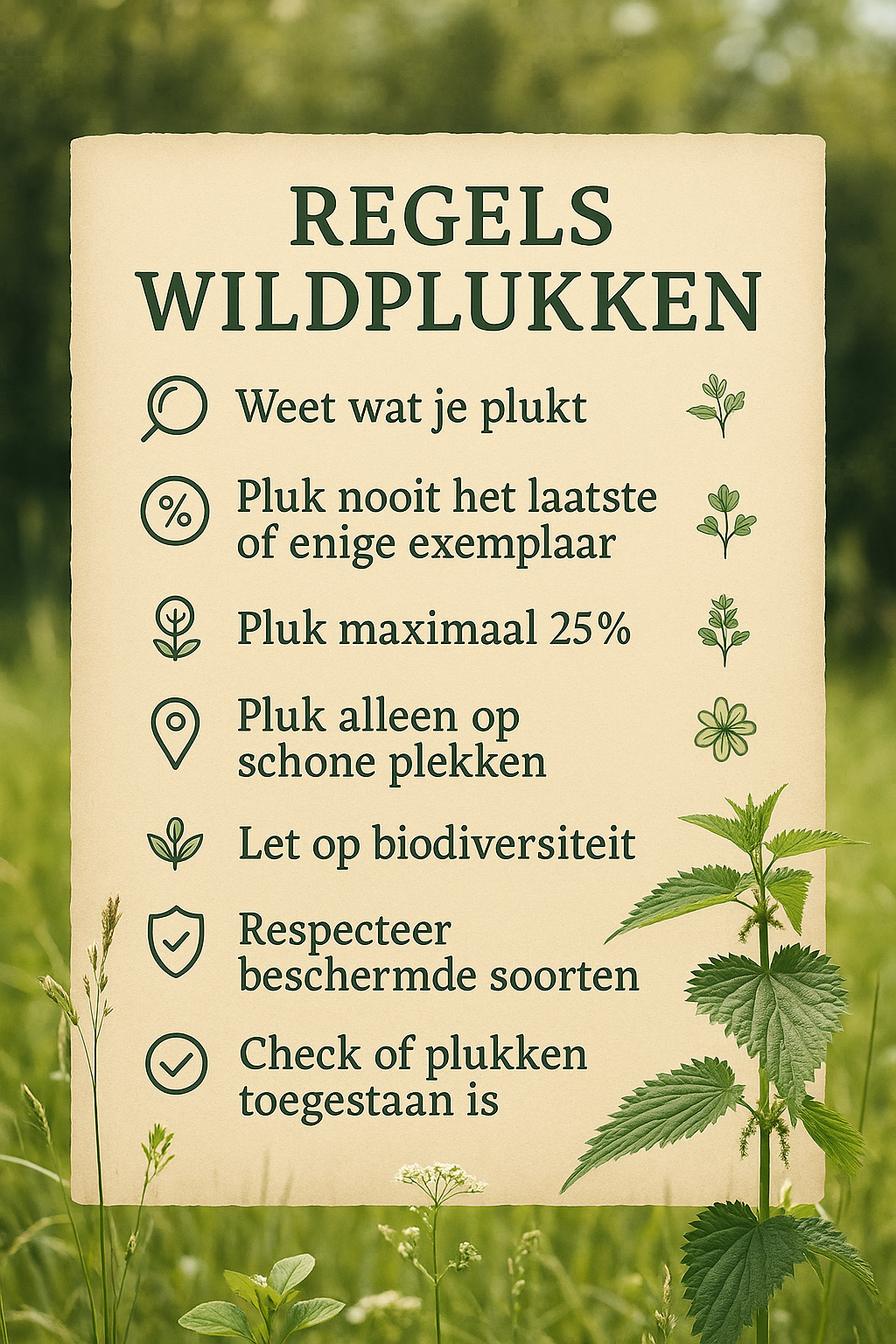 Cursus wildplukken en natuurwijsheid