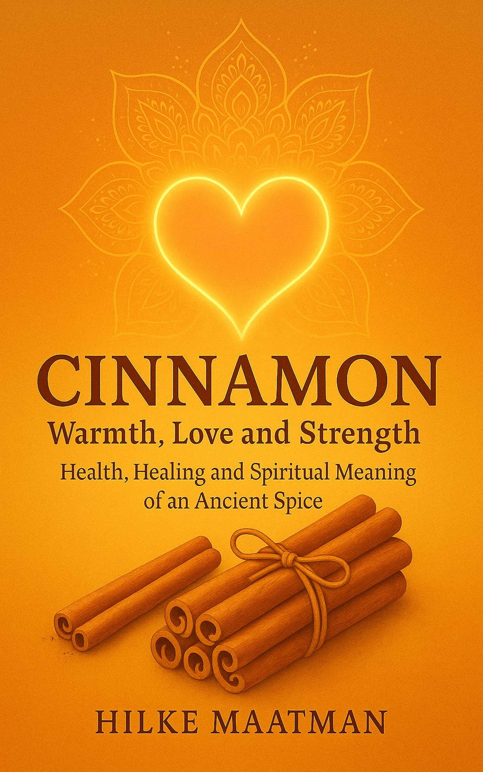 Book cover of “Cinnamon – Warmth, Love And Strength” by Hilke Maatman – Healthy Nutrition & Herbs.