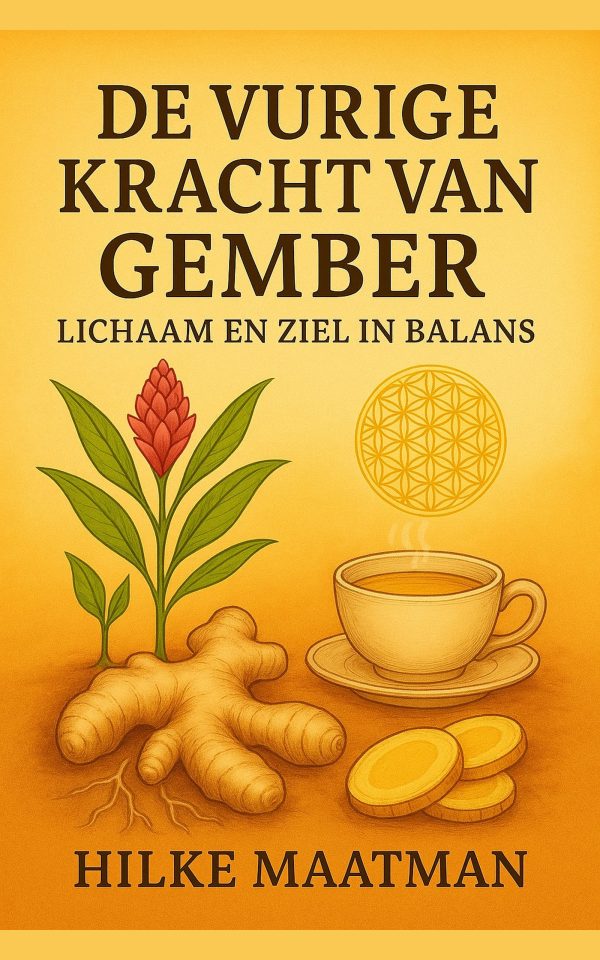 Boekcover van ‘De vurige kracht van gember’ van Hilke Maatman – Gezonde voeding en kruiden.