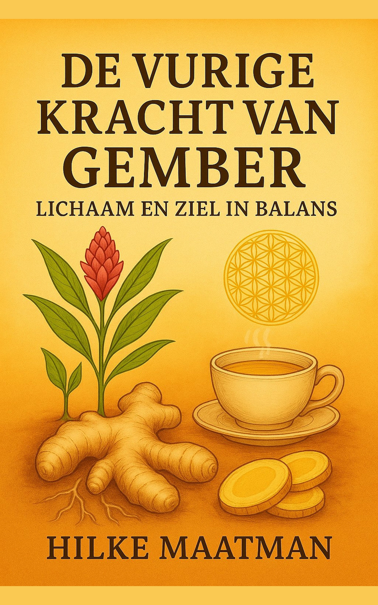 Boekcover van ‘De vurige kracht van gember’ van Hilke Maatman – Gezonde voeding en kruiden.