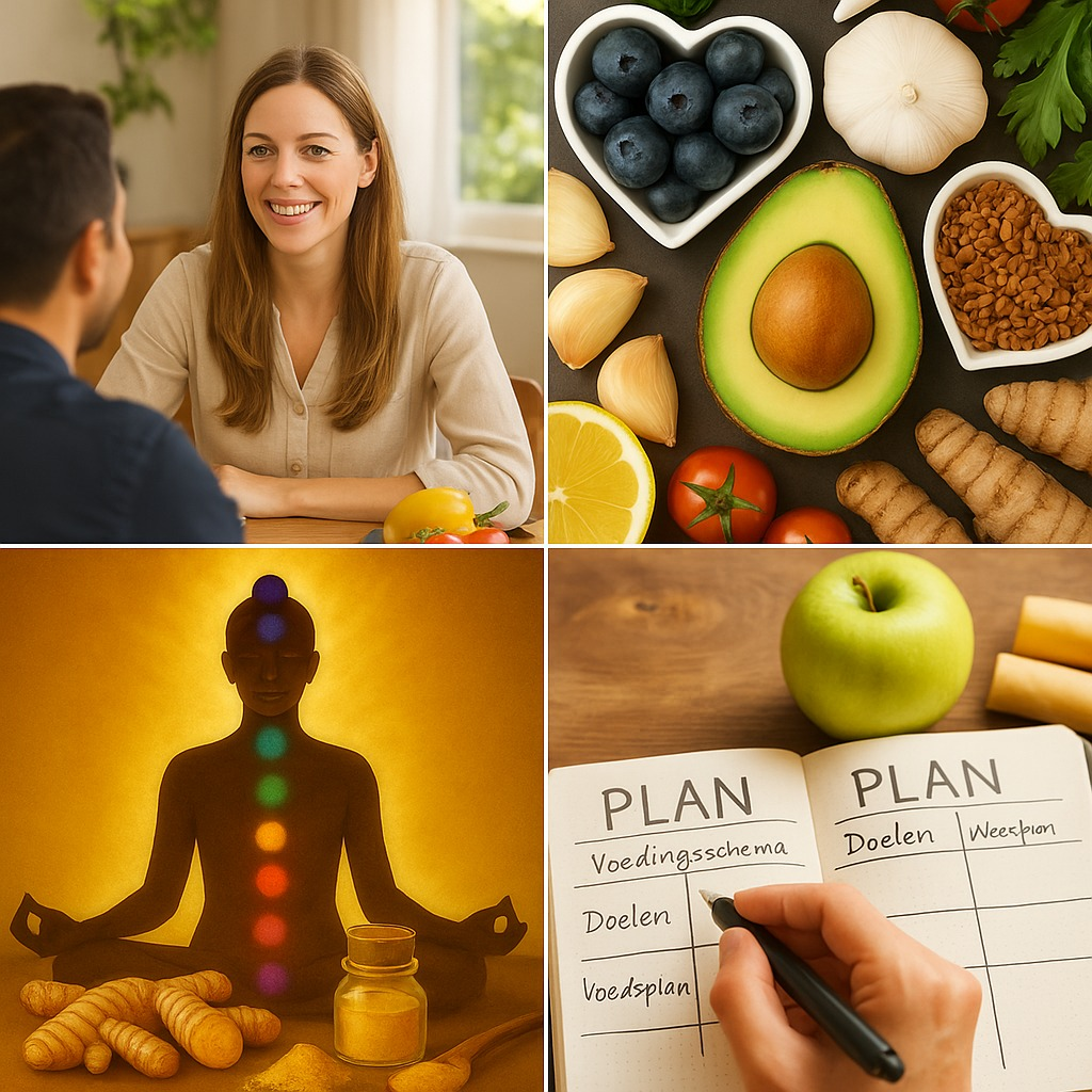 Illustratie van de online cursus Natuurvoedingscoach – gezonde voeding en kruiden leren toepassen.