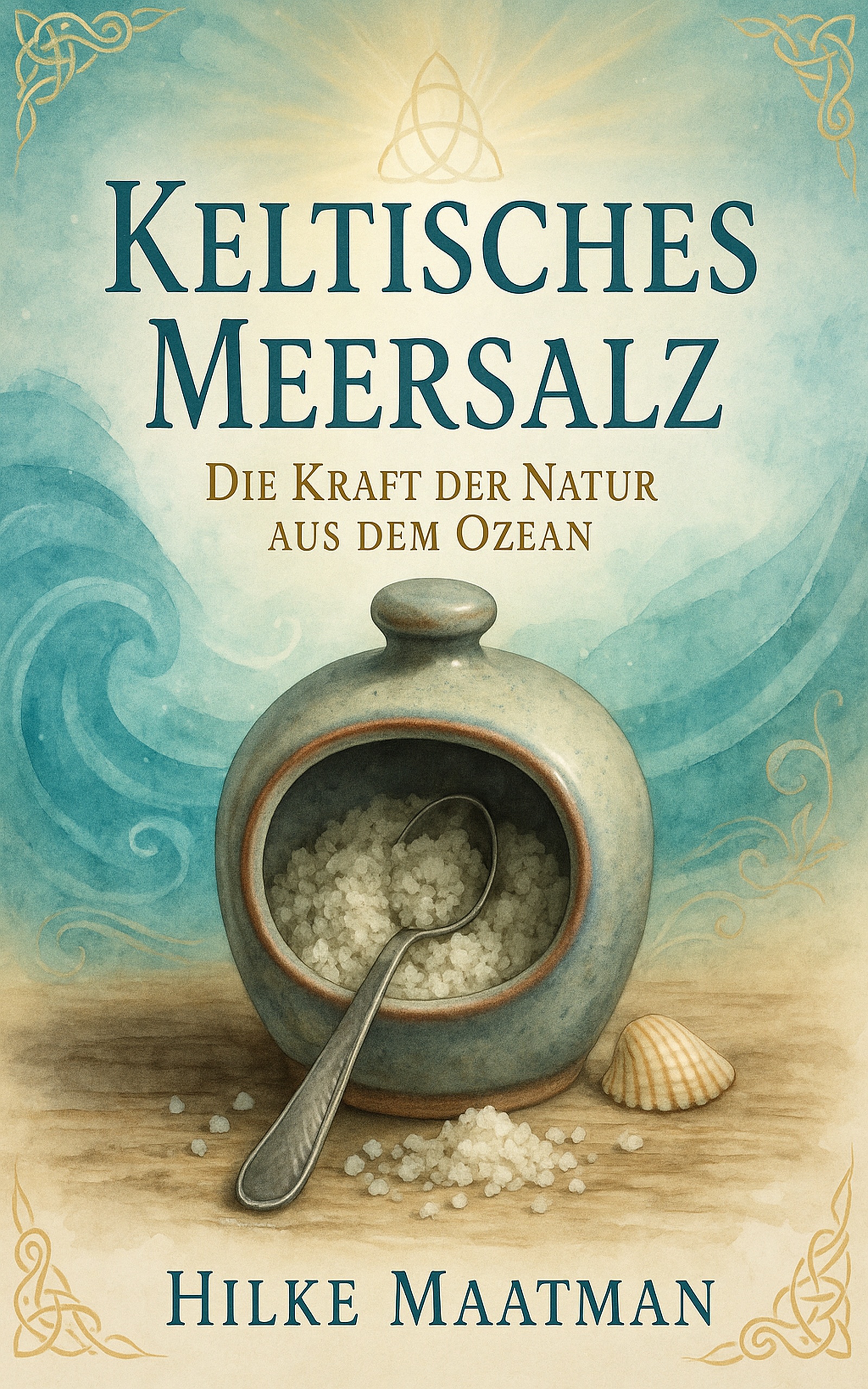 Keltisches Meersalz boekcover met zee, zoutpannen en natuurlijke tinten – Gezonde voeding & kruiden